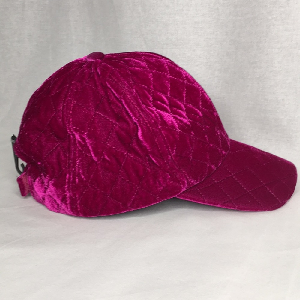 FREE PRESS fuchsia hot pink velvet baseball hat